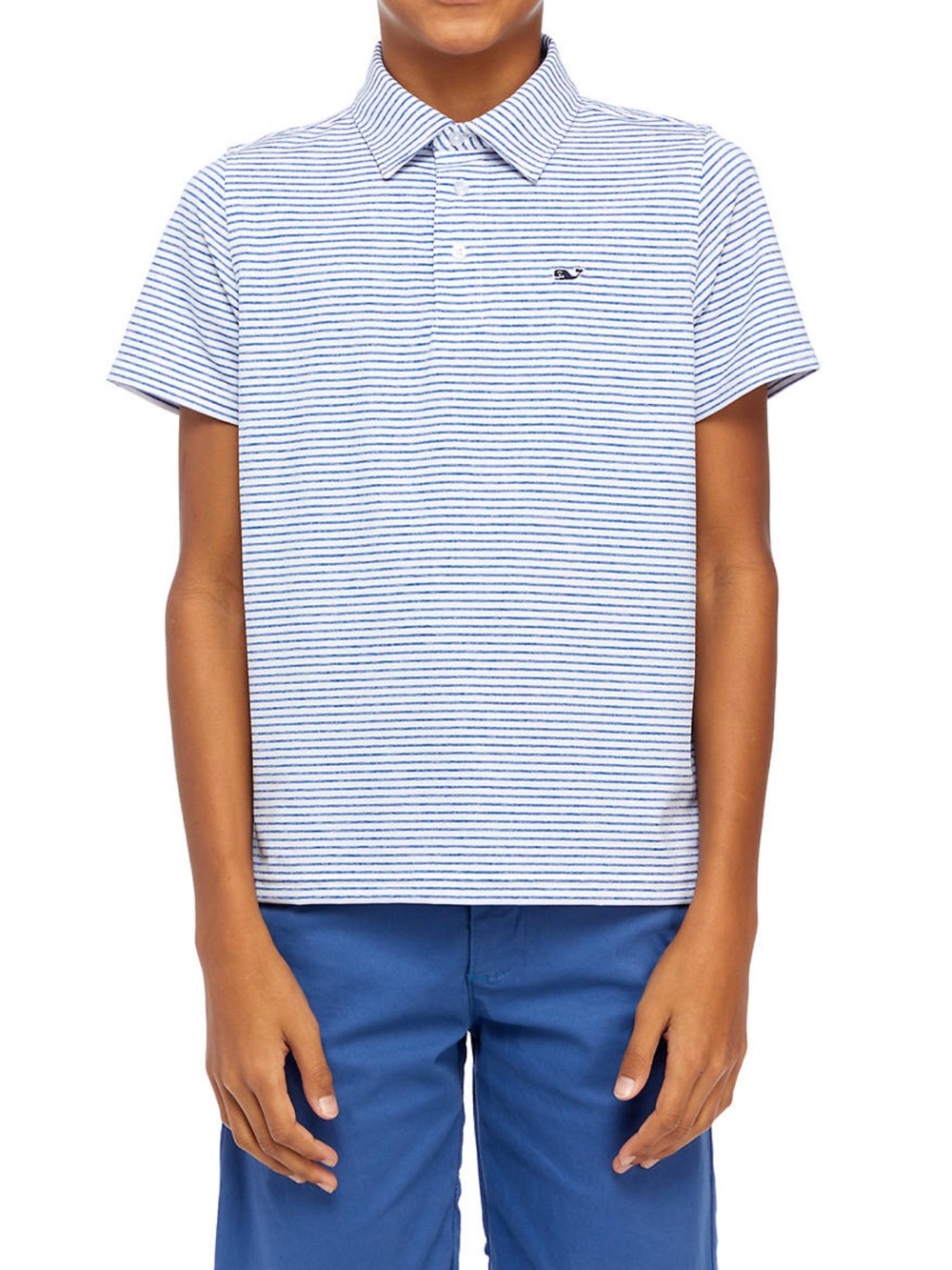 Vineyard Vines Boys' Thin Blue & White Stripe Polo